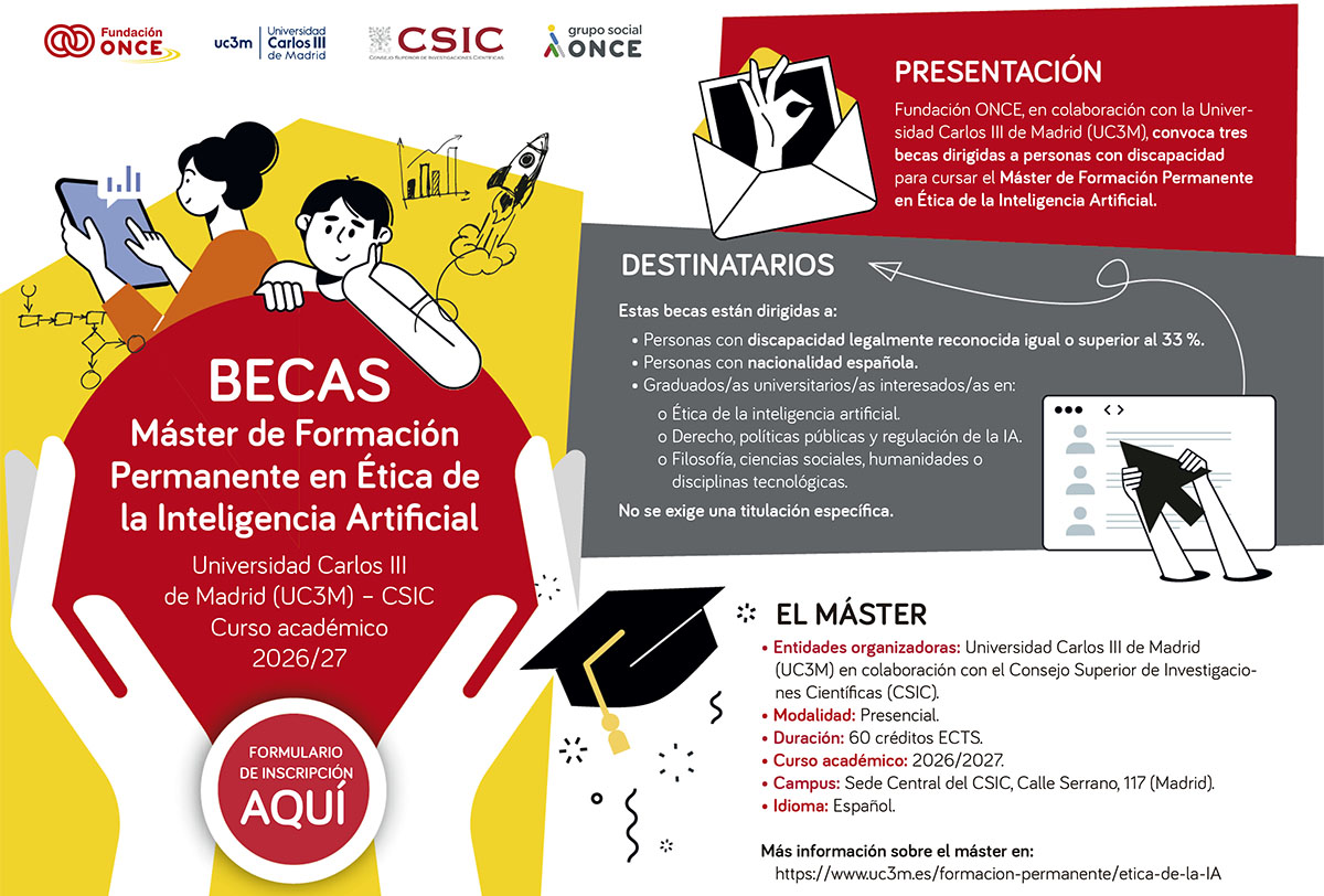 Cartel con la convocatoria de las becas