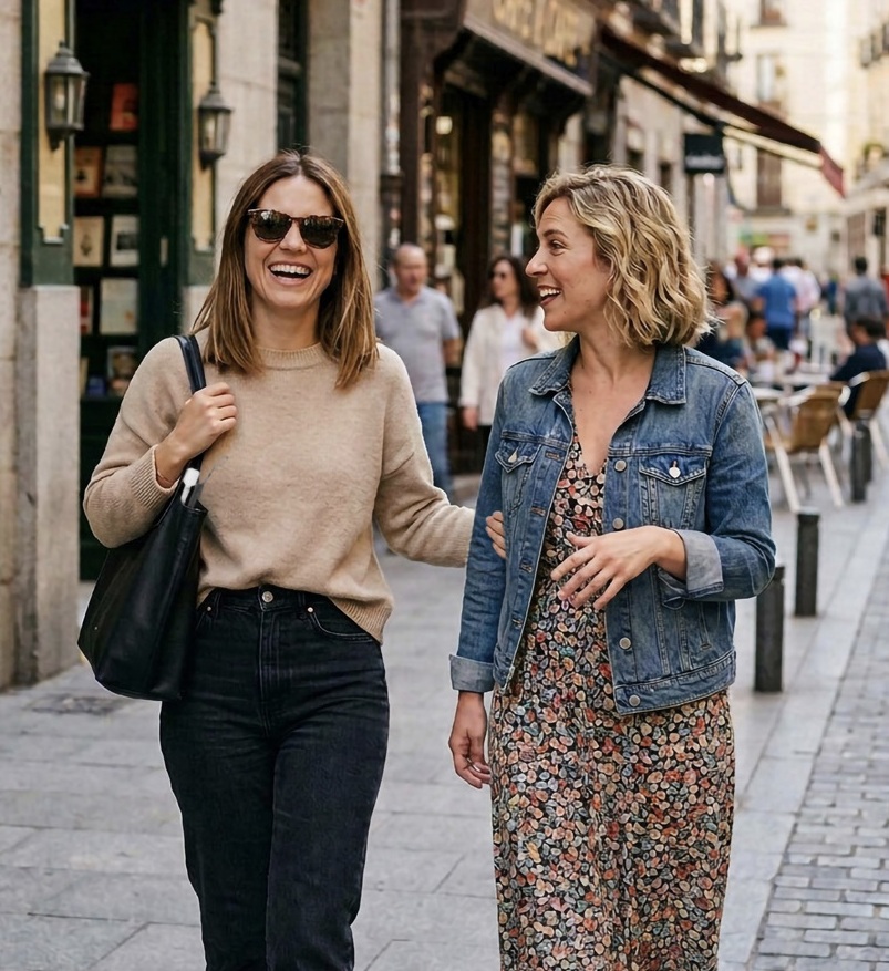 dos mujeres paseando